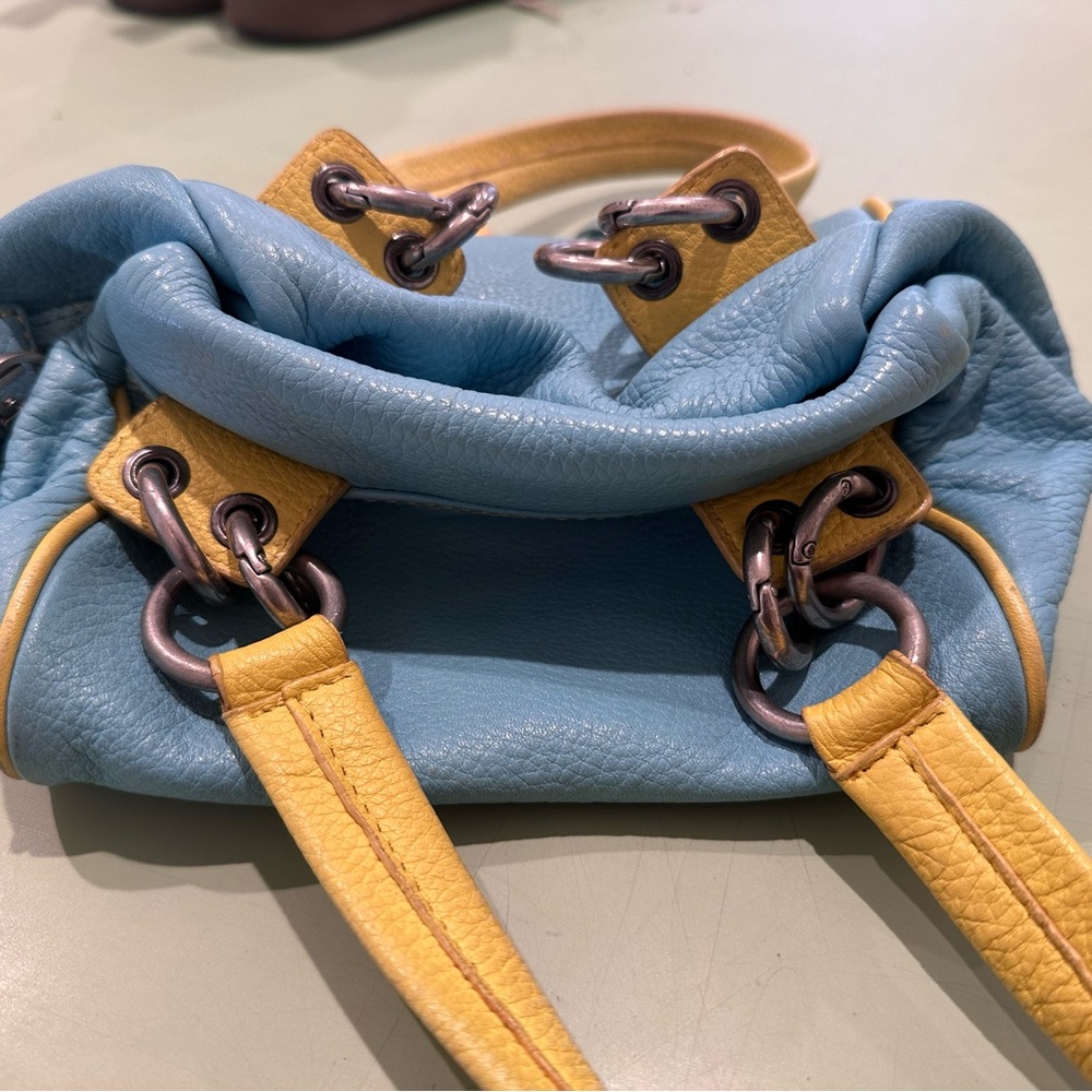Marc Jacobs Blue and Yellow Leather Mini Handbag - Picture 5 of 5